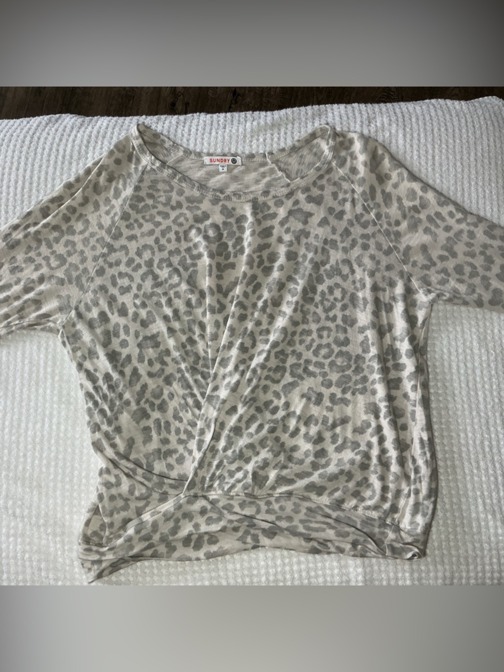 Sundry Neutral Leopard Print Long Sleeve Tee